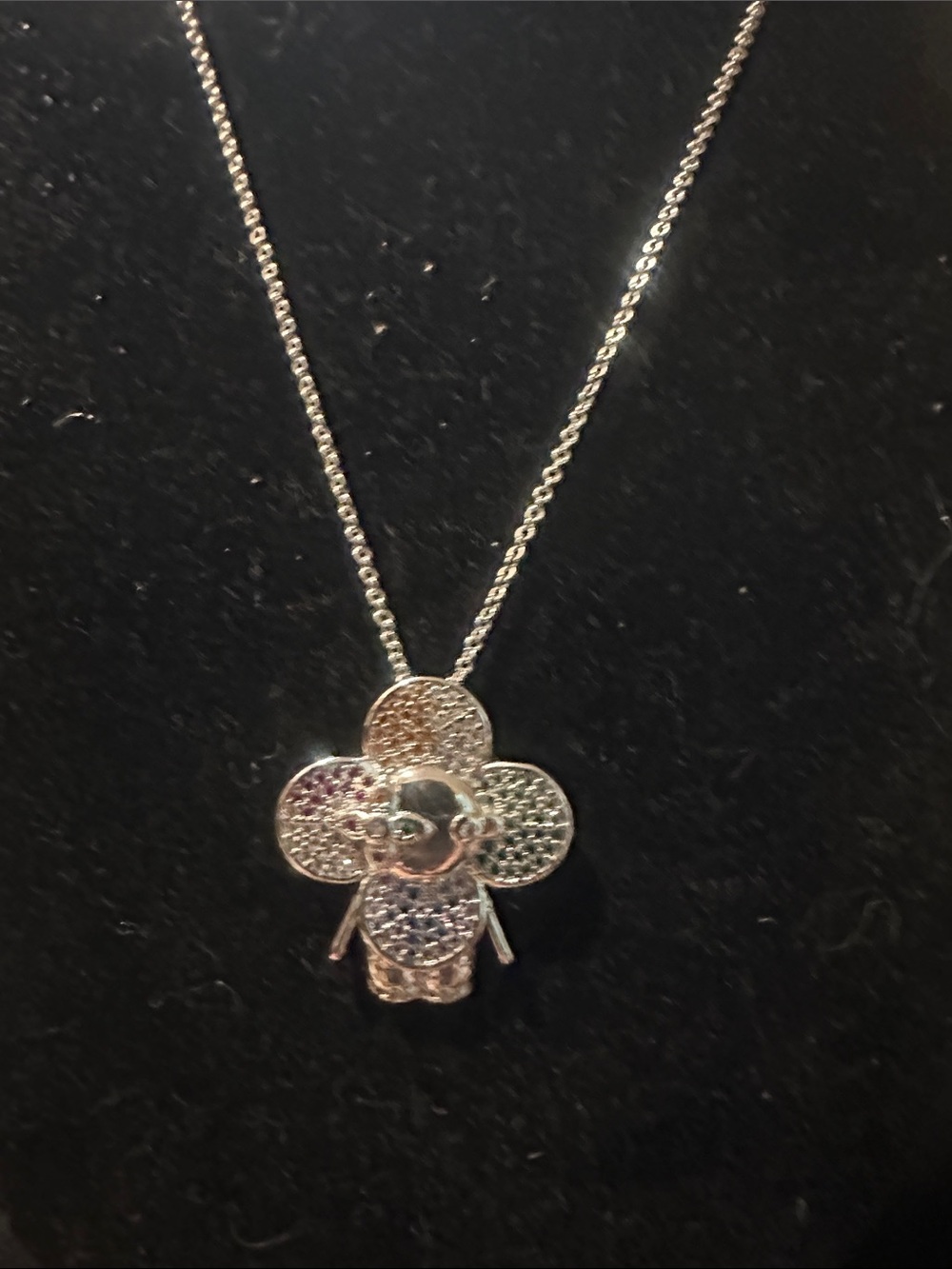 LSJ Stainless Steel Multi Color Pendant Necklace 16-18in